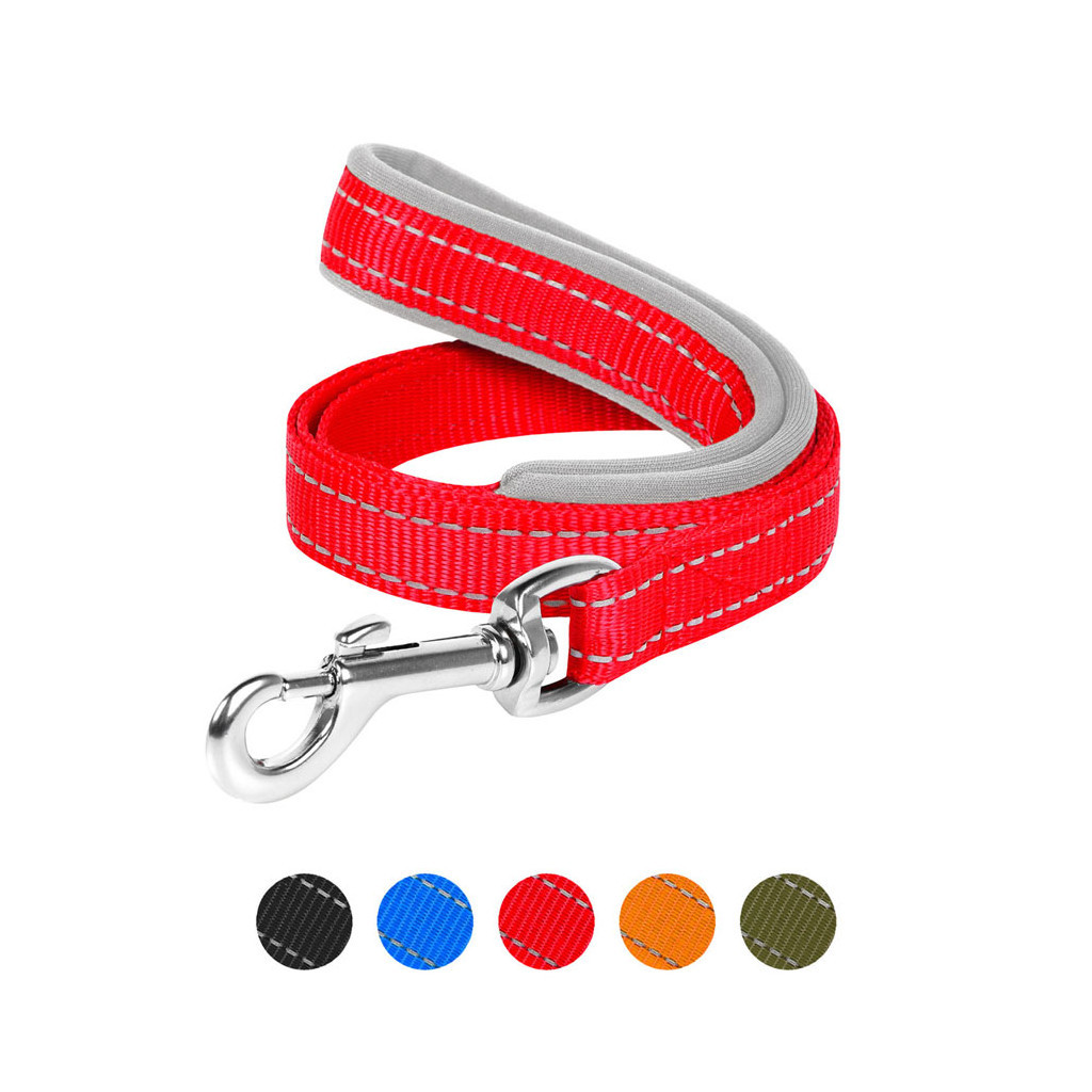 Повідець для собак Dog Extreme з нейлону з прогумованою ручкою Ш 20 мм Д 122 см червоний (43153) - зображення 1