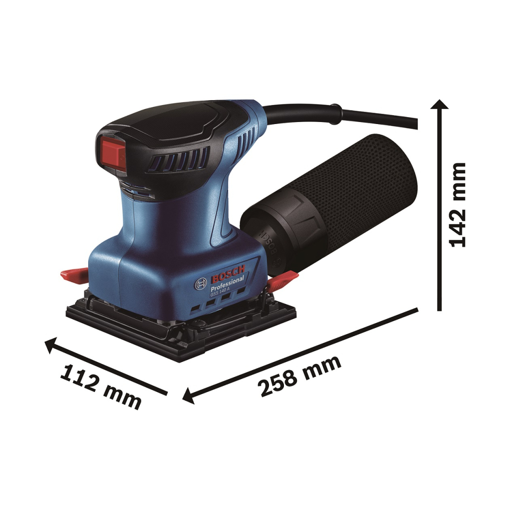 Шліфувальна машина Bosch GSS 140 A 220Вт, платформа 101х112, 28000кол/хв, 1.1кг (0.601.2A8.021) - зображення 3