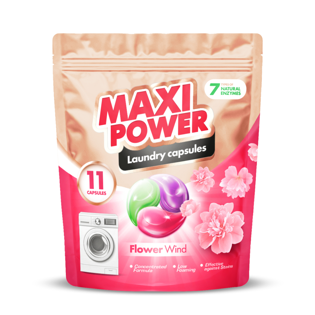Капсули для прання Maxi Power Flower Wind 11 шт. (4823098414988) - изображение 1