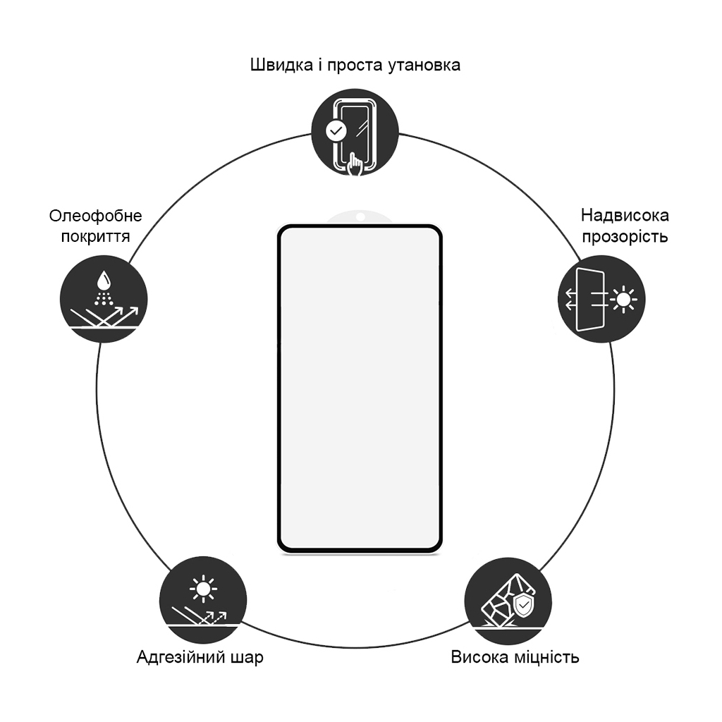 Скло захисне Drobak Xiaomi 14T Pro (Black) (383811) - зображення 3