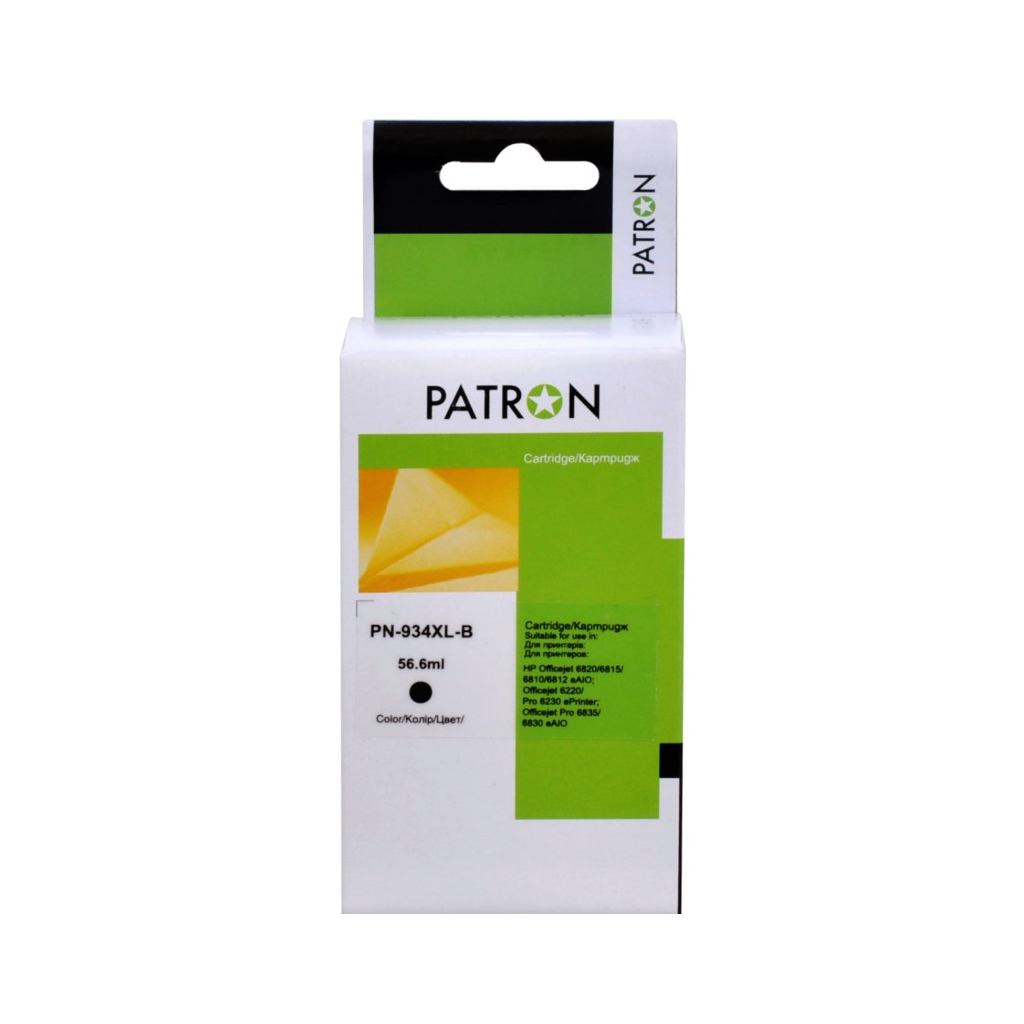 Картридж Patron HP 934XL (C2P19AE/C2P23AE) 1300c, Black (PN-934XL-B) - зображення 1