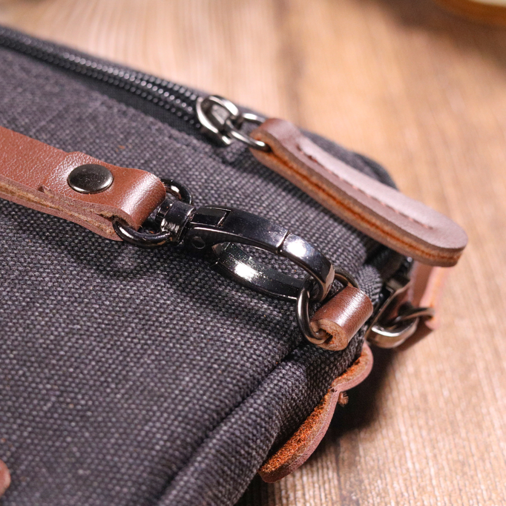 Сумка Vintage Текстильна Чорна (21258) - зображення 11