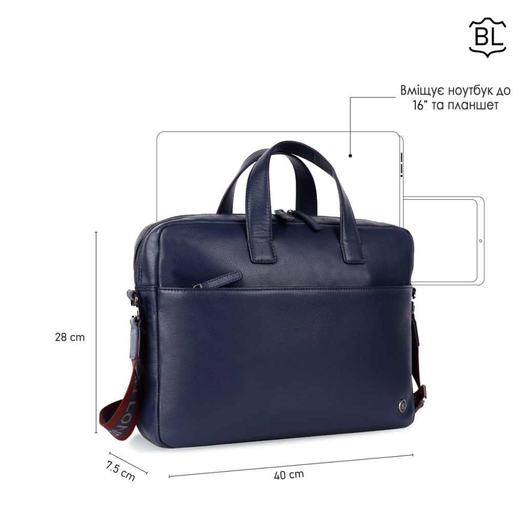 Сумка Brampton London Commandeer Navy (64547 NAVY) - зображення 10