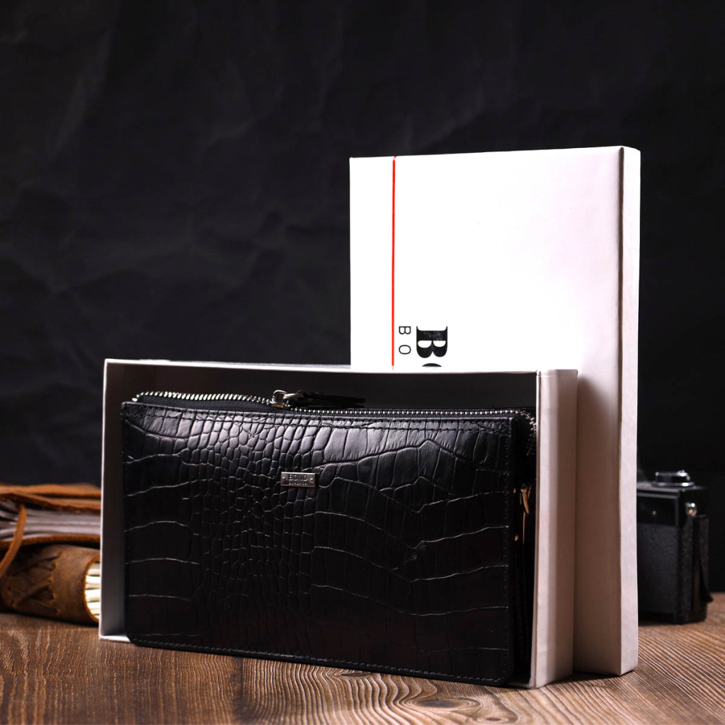 Гаманець Bond Accessories На два відділення з натуральної шкіри Чорна (22044) - зображення 11