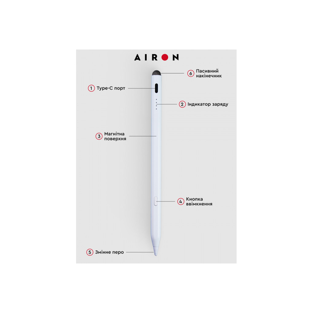 Стилус AirOn AirPen 2 для ємнісного дисплею (6126755803226) - picture 4