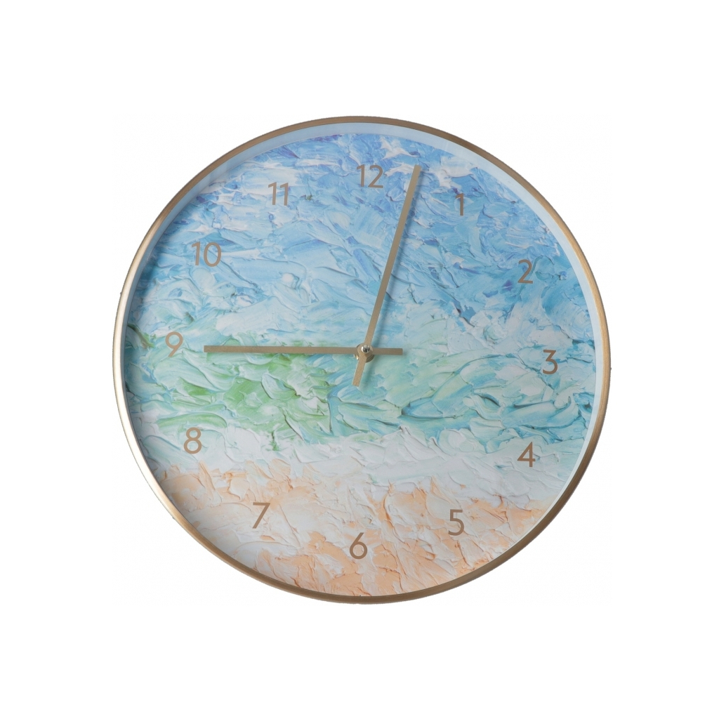 Настінний годинник Optima Sea металевий, блакитний (O52094) - зображення 1