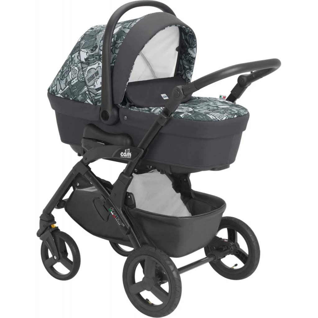 Коляска Cam 2 в 1 Dinamico Up Smart біло-сіре графіті (897010/819) - зображення 1