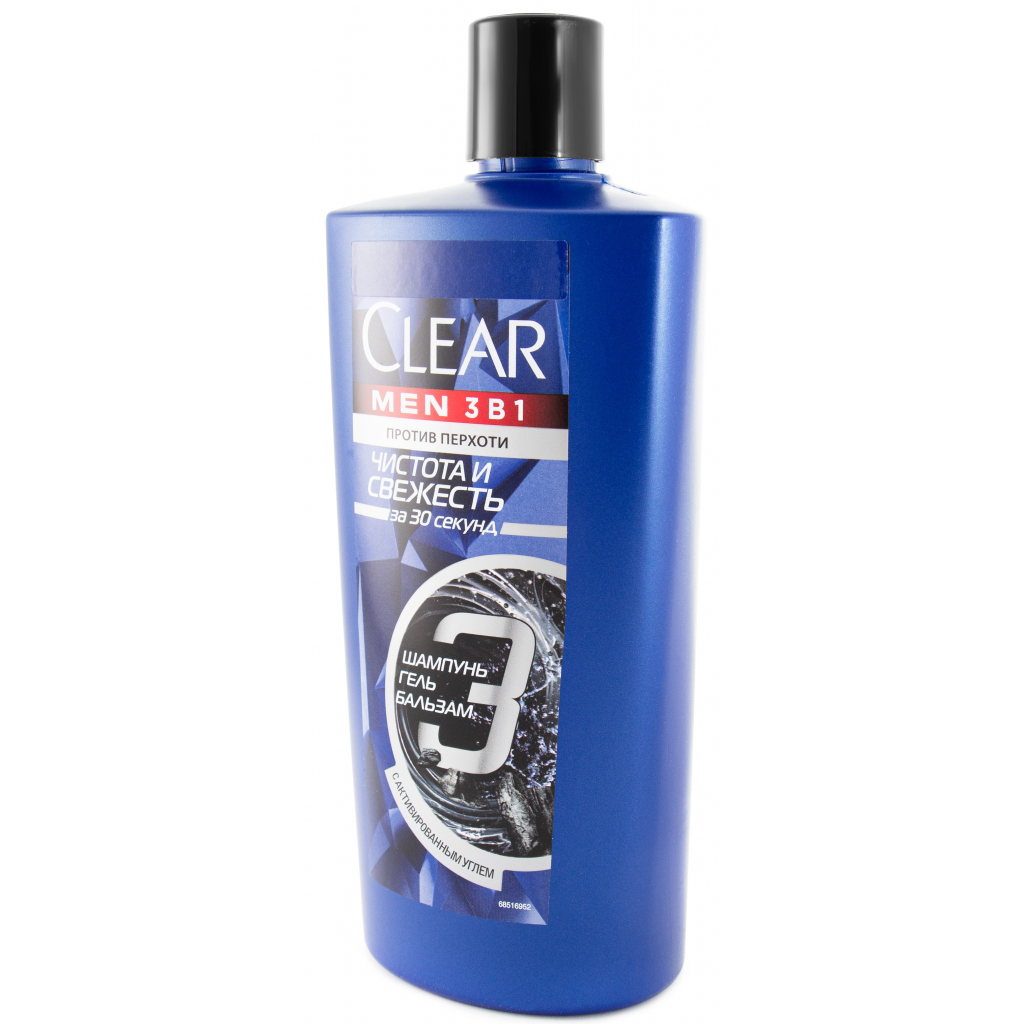 Шампунь Clear 3 в 1 Чистота та свіжість 610 мл (8714100889855) - зображення 3