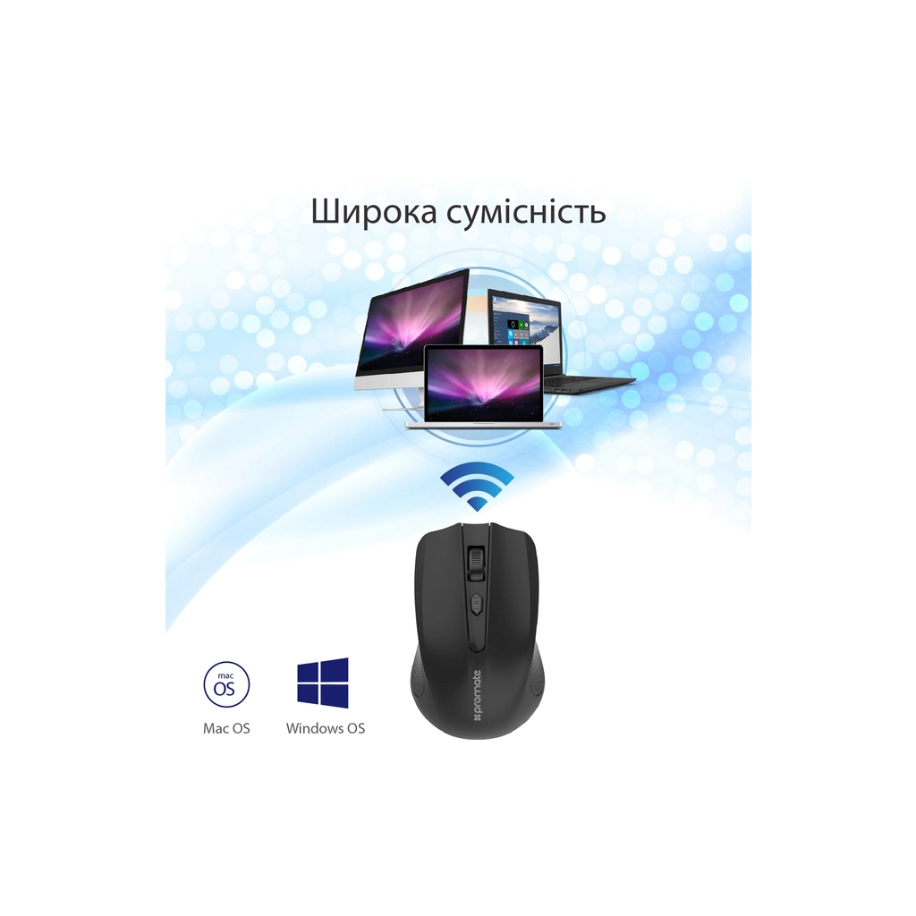 Мишка Promate Clix-8 Wireless Black (clix-8.black) - зображення 7