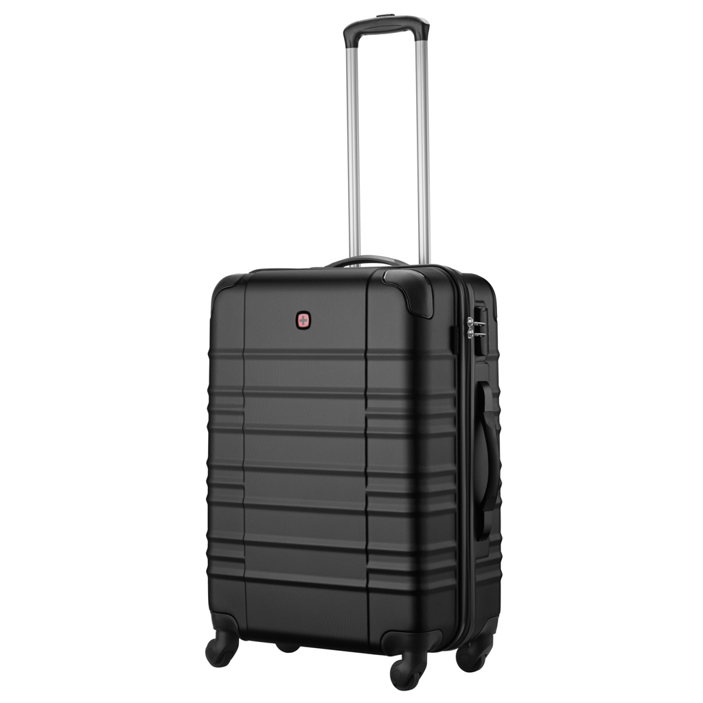 Валіза Wenger Amplar, середня, пластик, 4 колеса, чорна (653146) - зображення 1