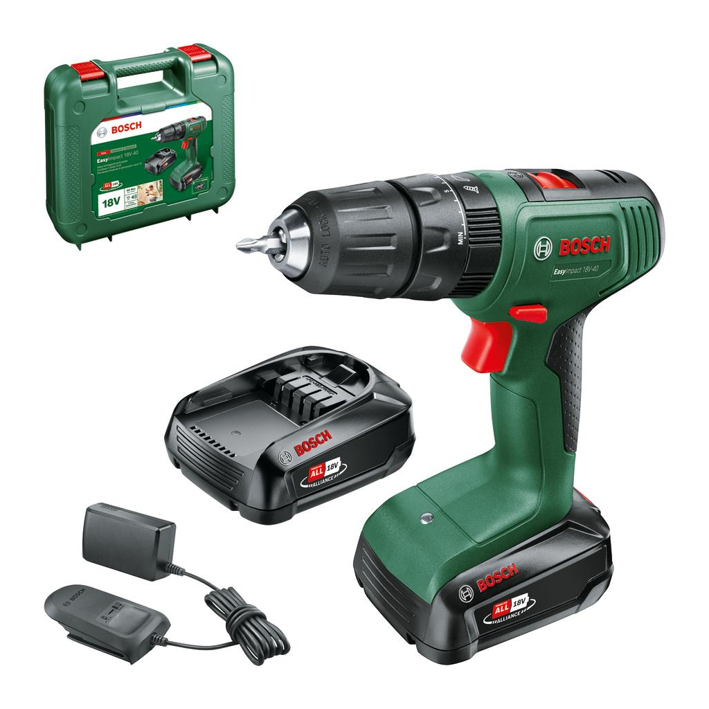 Шуруповерт Bosch EasyImpact 18V-40 18В 2х1.5Агод 2038Нм 0-4300-1650обхв кейс ЗП 1.4кг (0.603.9D8.102) - зображення 2