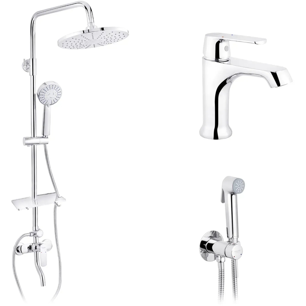 Душовий гарнітур Kroner Armada-C064K + змішувач Armada-C010 + змішувач Bidet-C082 (CVS30212) - зображення 1