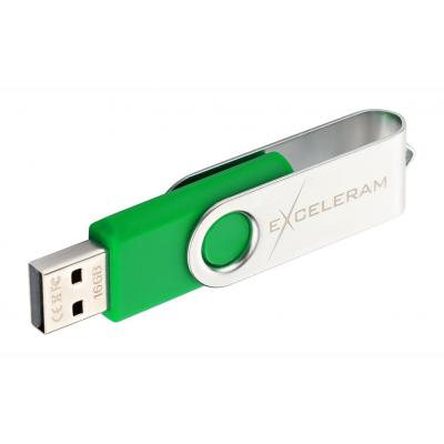 USB флеш накопичувач eXceleram 8GB P1 Series Silver/Green USB 2.0 (EXP1U2SIGR08) - зображення 5