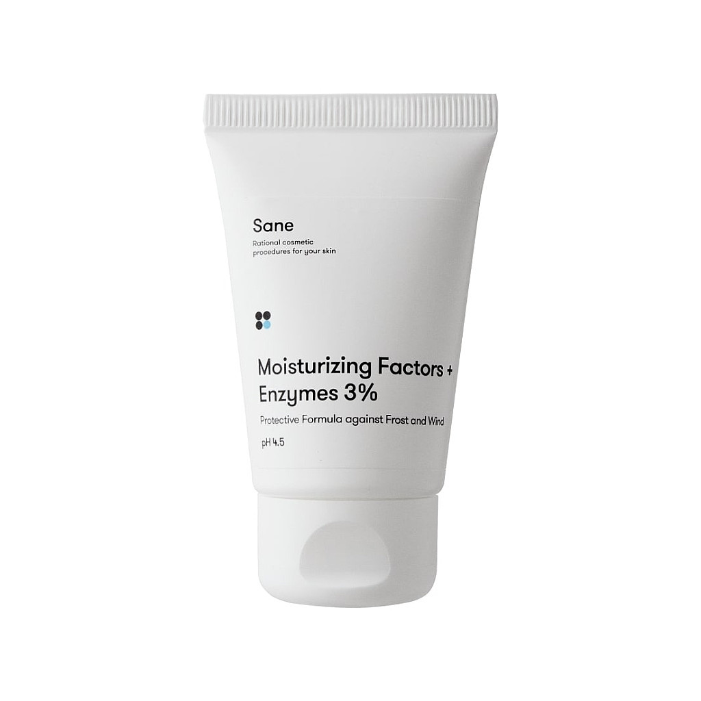 Крем для обличчя Sane Moisturizing Factors + Enzymes 3% Захисний від морозу та вітру Зі зволожувальним фактором 40 мл (4820266830861) - зображення 1