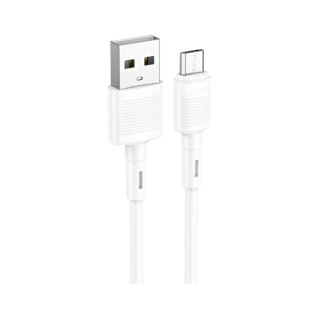 Дата кабель USB 2.0 AM to Micro 5P 1.0m 2.4A PVC X83 white HOCO (6931474770899) - зображення 2