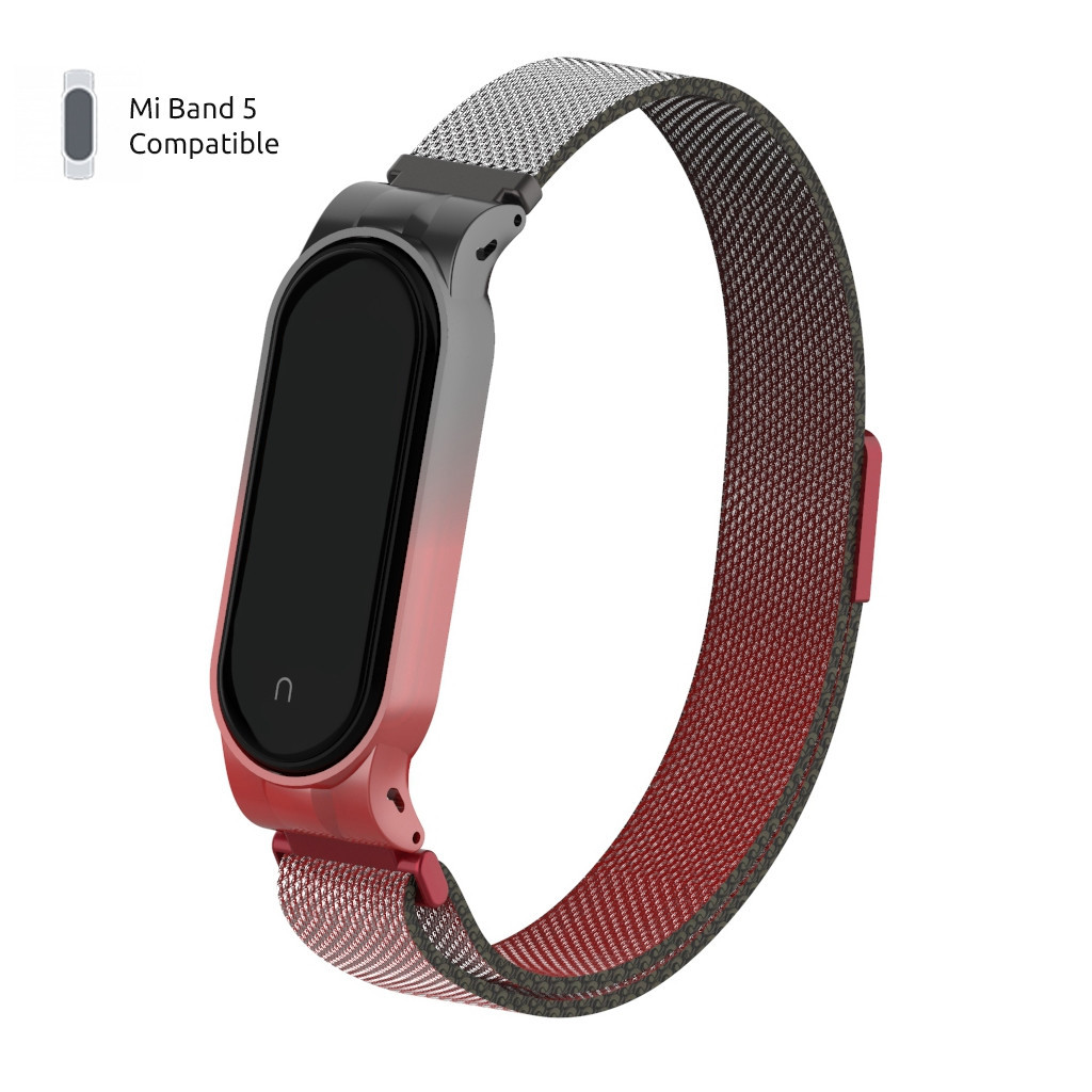 Ремінець до фітнес браслета Armorstandart Milanese Magnetic Band для Xiaomi Mi Band 5 Gradient Black-R (ARM56858) - зображення 1