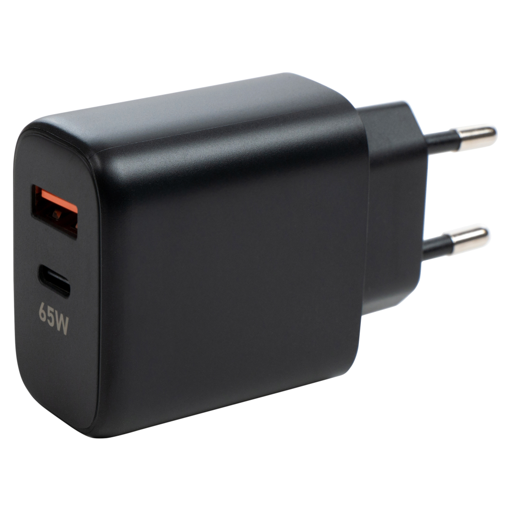 Зарядний пристрій Vinga GaN 65W PD+QC 1C1A ports Wall Charger (VCPCHCA65B) - зображення 2