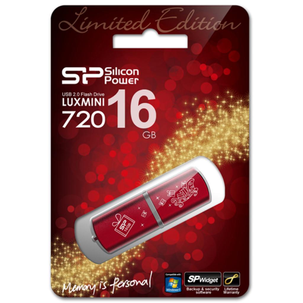USB флеш накопичувач Silicon Power 16Gb LuxMini 720 red winter edition (SP016GBUF2720V1R-LE) - зображення 3