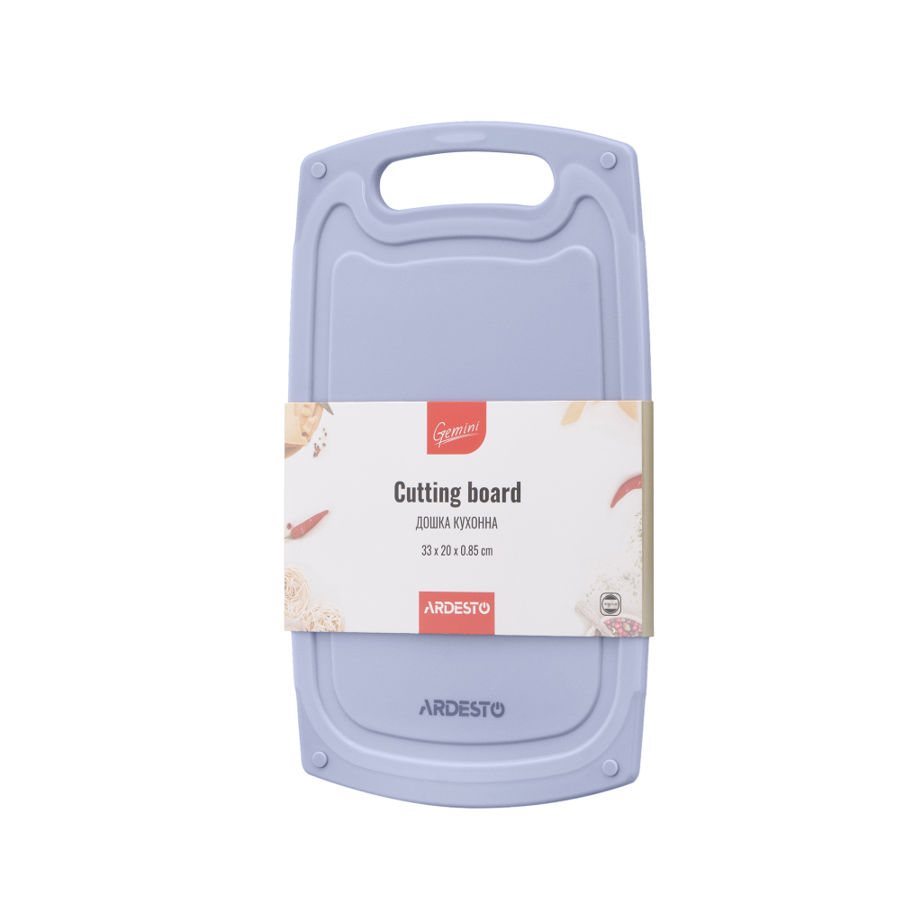 Дошка для нарізання Ardesto Gemini 33 х 20 х 0.85 см пластик, сірий (AR1433GR) - зображення 1
