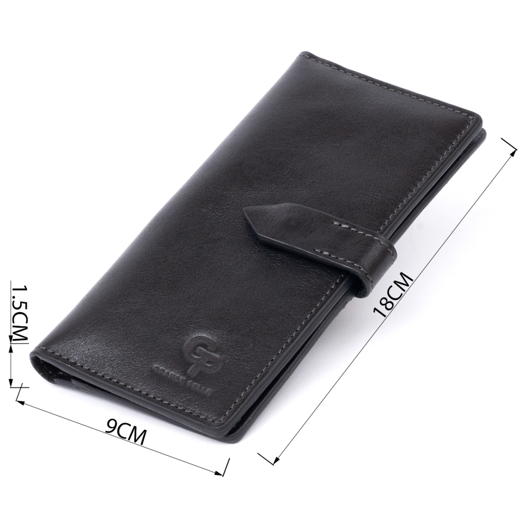 Гаманець Grande Pelle Anet на кнопці Чорний (11324) - зображення 3