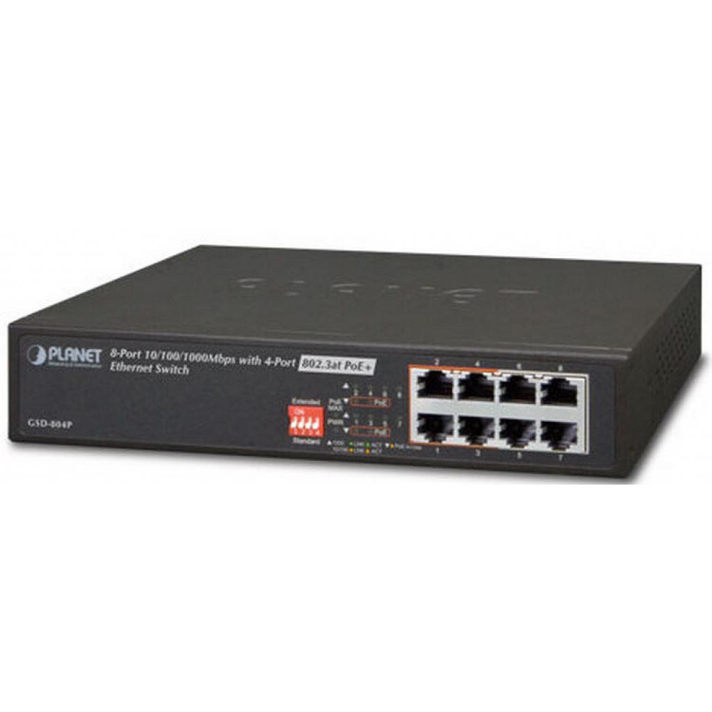 Комутатор мережевий Planet GSD-804P-EU - зображення 1