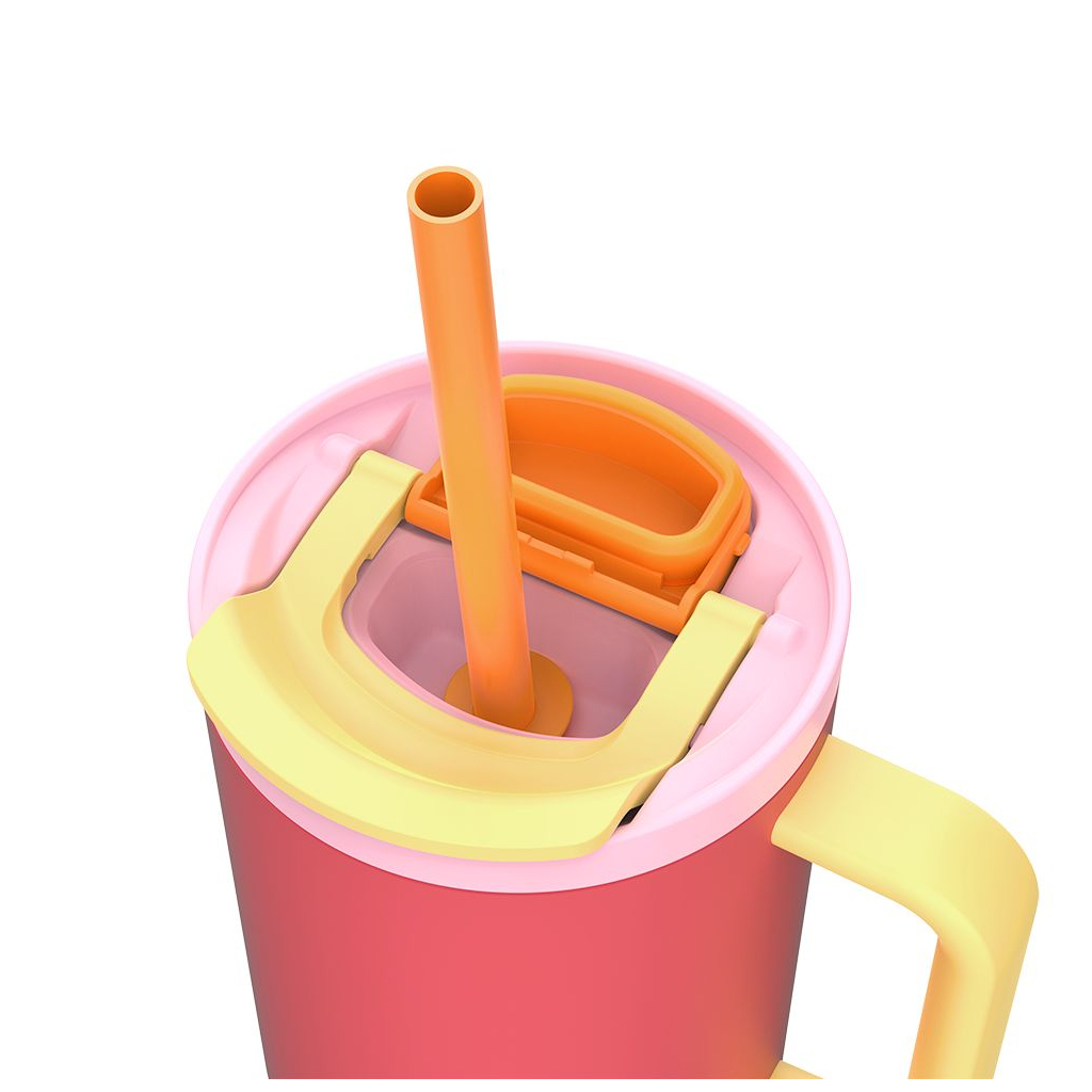 Термокружка Kambukka Rio Pink Papaya 950 мл Коралова з жовтим (11-08002) - зображення 6