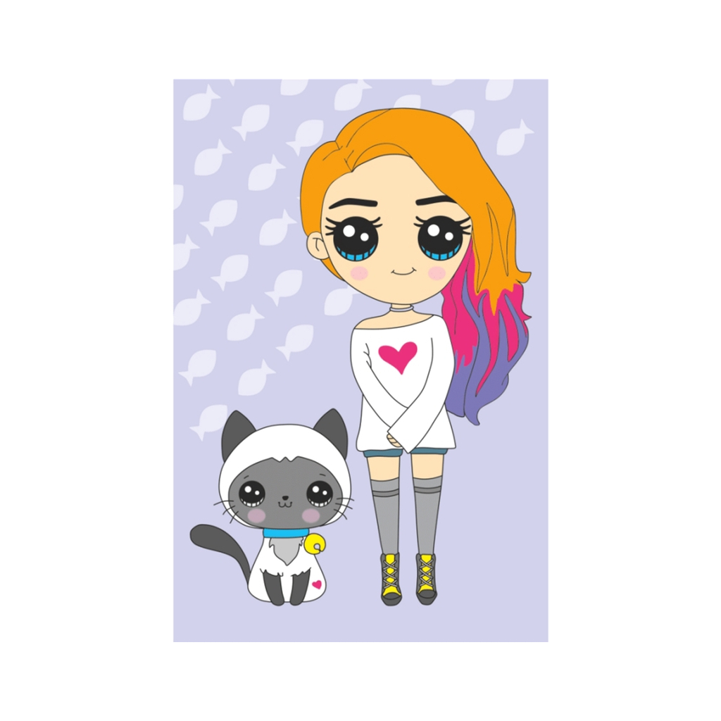 Картина по номерам Rosa KIDS Дівчинка та кошенятко 20х30 см (4823098518150) - зображення 1