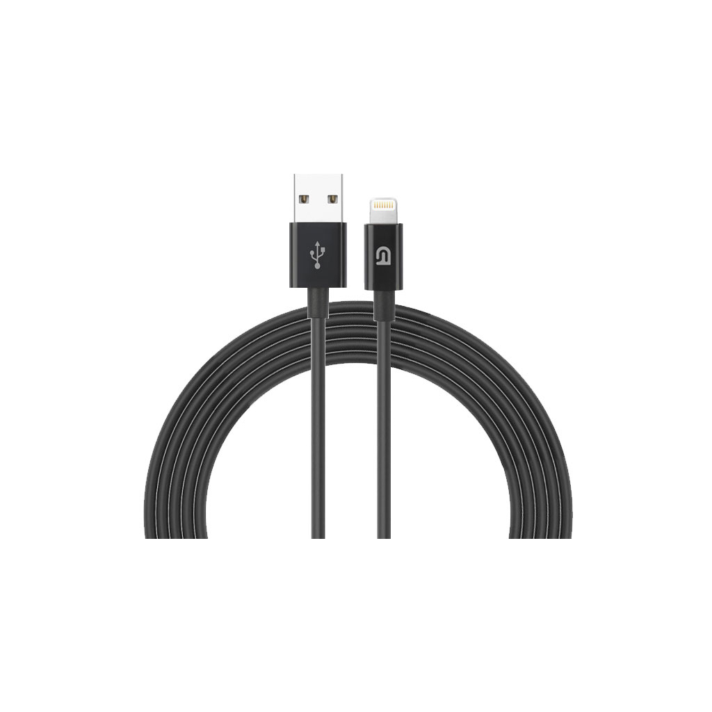 Дата кабель USB 2.0 AM to Lightning 1.2m AMD818BL black Armorstandart (ARM64373) - зображення 1