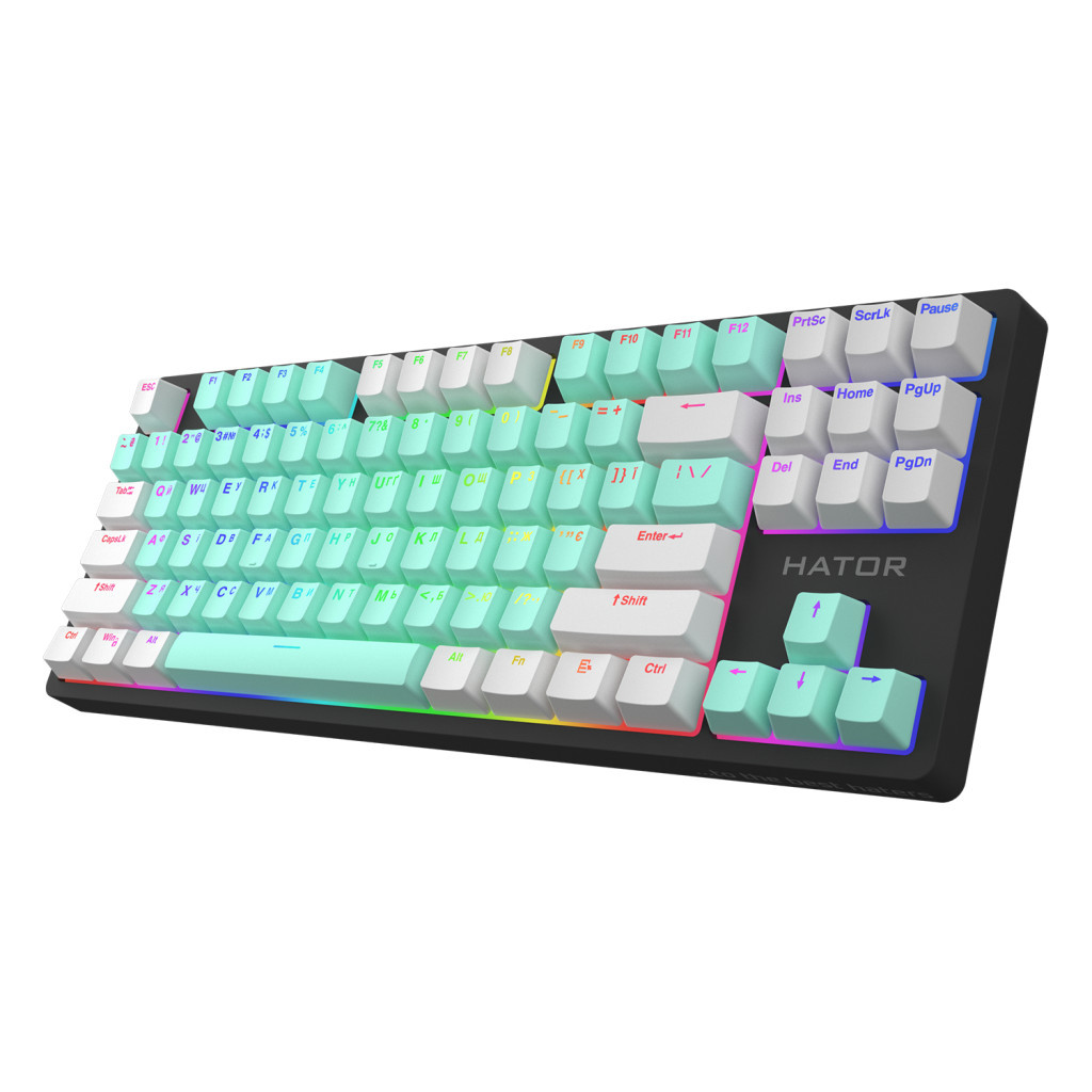 Клавіатура Hator Rockfall 2 Mecha Signature Edition USB Black/Mint/White (HTK-520-BMW) - зображення 2