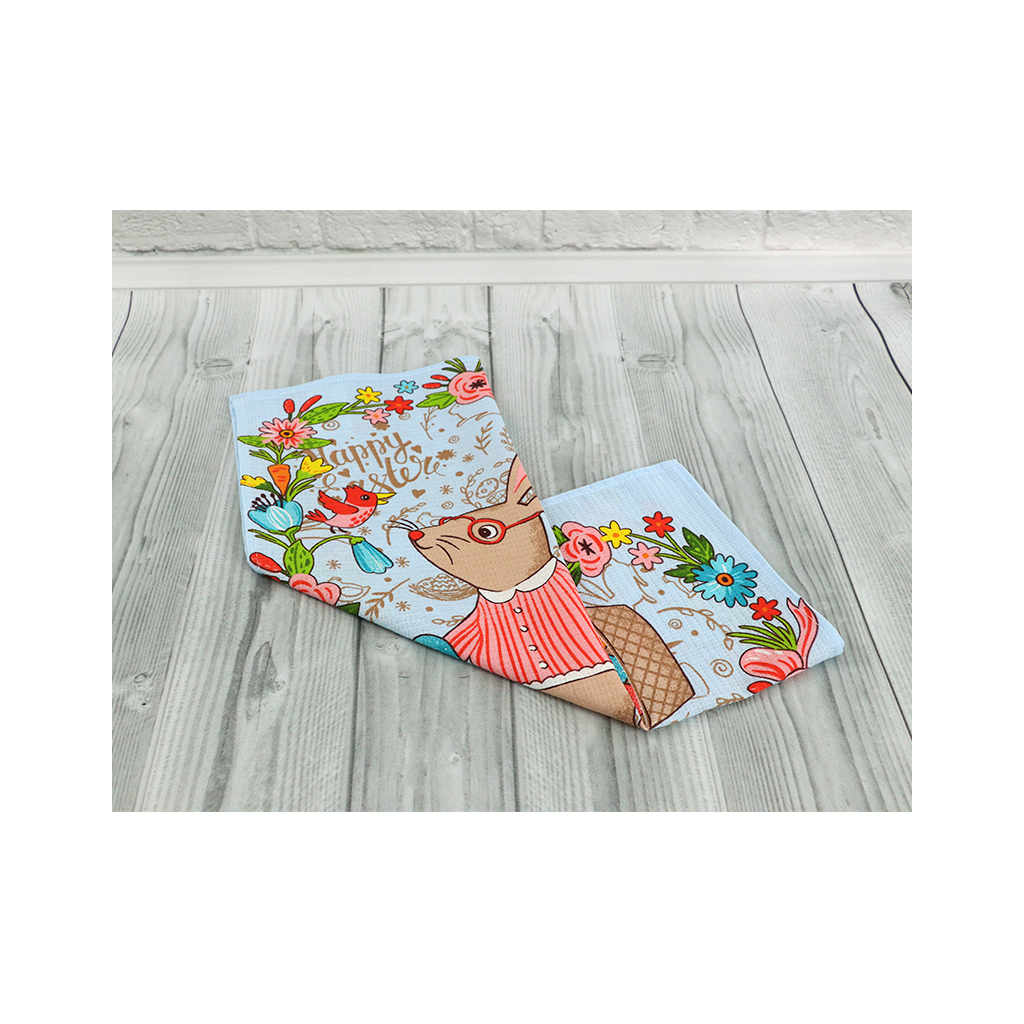 Рушник Руно вафельний набивний Великдень блакитний 45х60 см (205.15_Великдень блакитний_1) - зображення 1