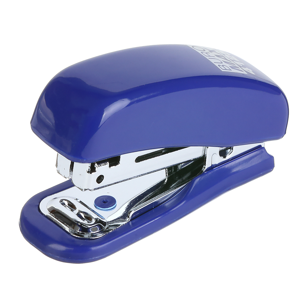 Степлер Buromax пластиковий МІНІ, 10 аркушів, (скоби №10), 61 х 36 х 23 мм, синій (BM.4125-02) - зображення 1