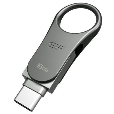 USB флеш накопичувач Silicon Power 16GB Mobile C80 Silver USB 3.2 (SP016GBUC3C80V1S) - зображення 2
