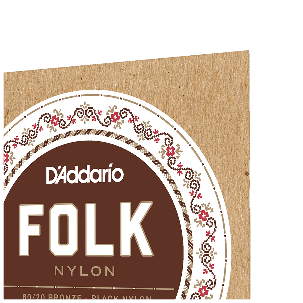 Струни для гітари D'Addario Folk Nylon 80/20 Bronze Ball End Black Treble (EJ34) - зображення 4