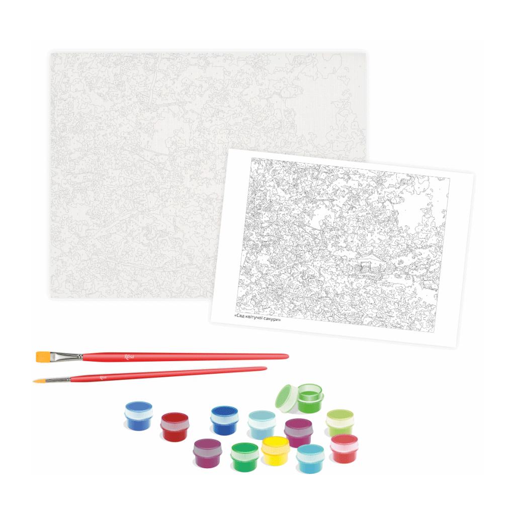 Картина по номерам Rosa Сад квітучої сакури 35 х 45 см (4823098529781) - зображення 2