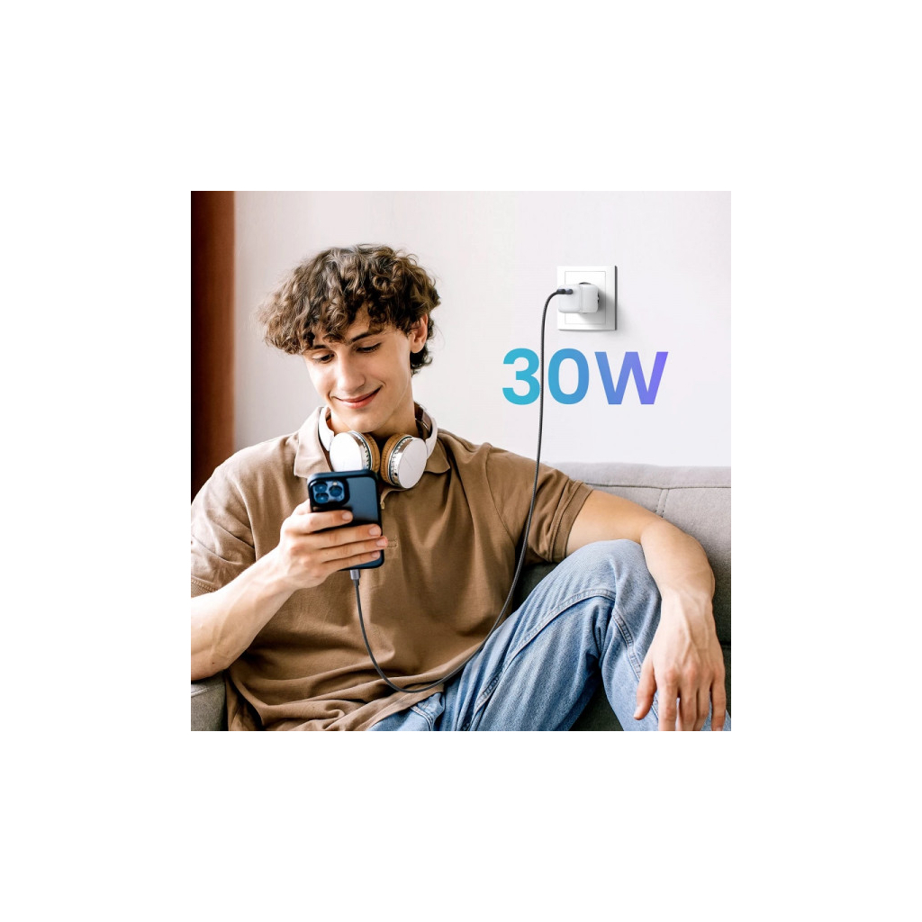 Зарядний пристрій Ugreen CD319 Nexode Mini USB-C PD30W GaN White (15326) - зображення 4