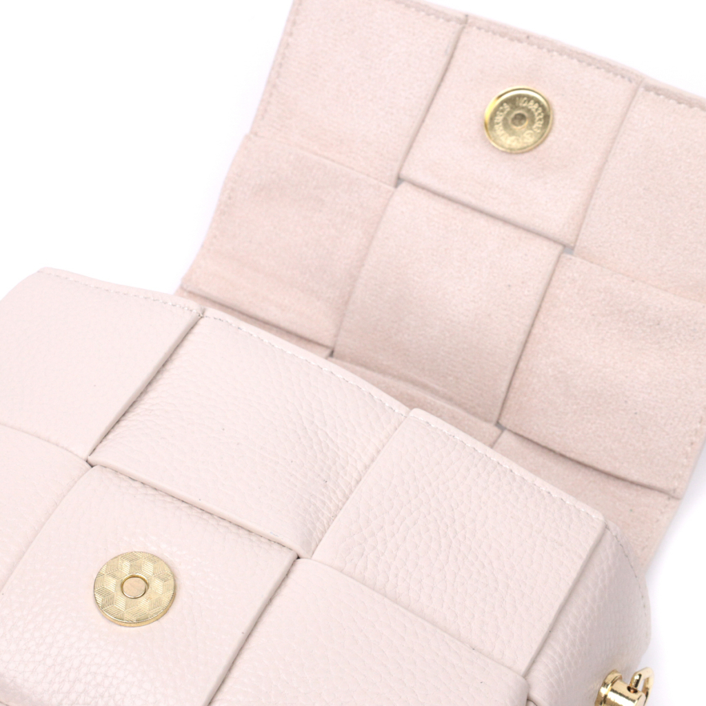 Сумка Vintage Вечірня Жіноча з переплетами з натуральної шкіри Біла (22311) - зображення 6