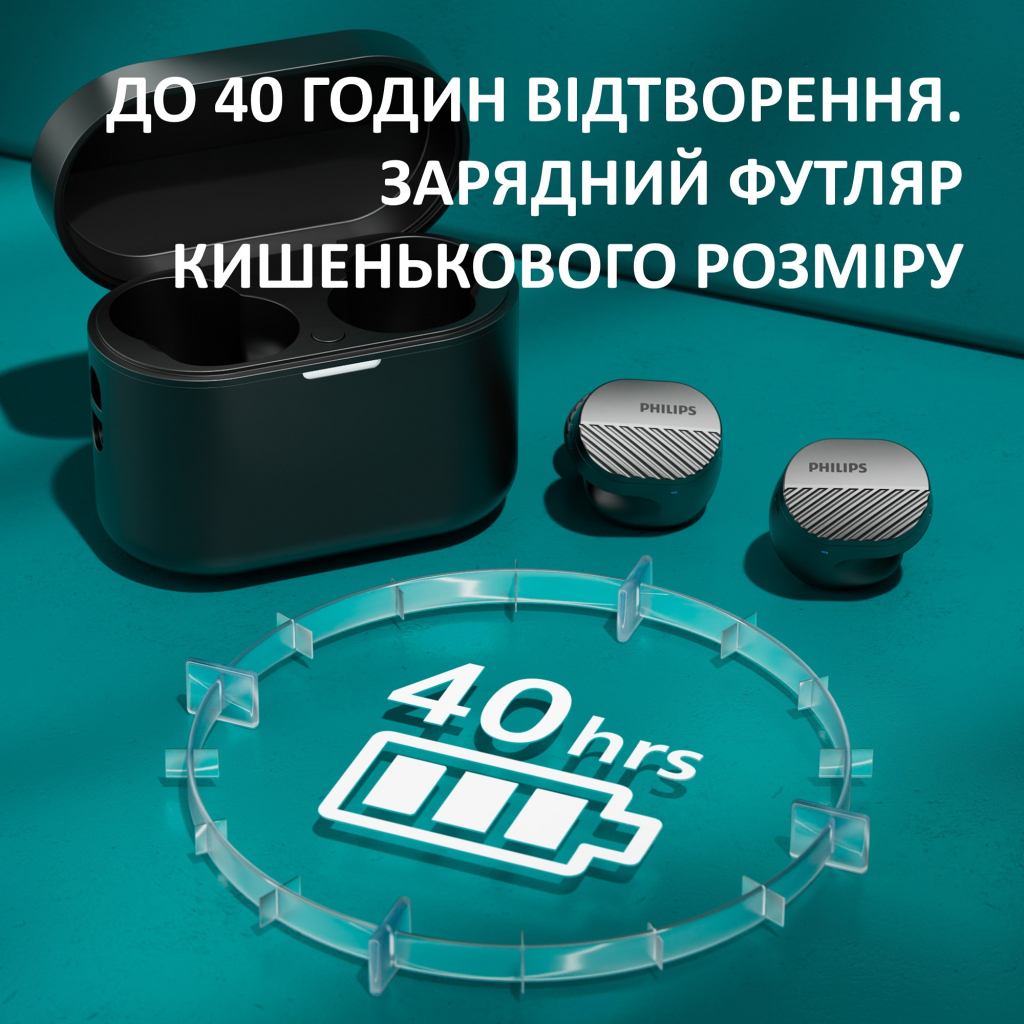 Навушники Philips TAT5000BK/00 Wireless Black (TAT5000BK/00) - зображення 10