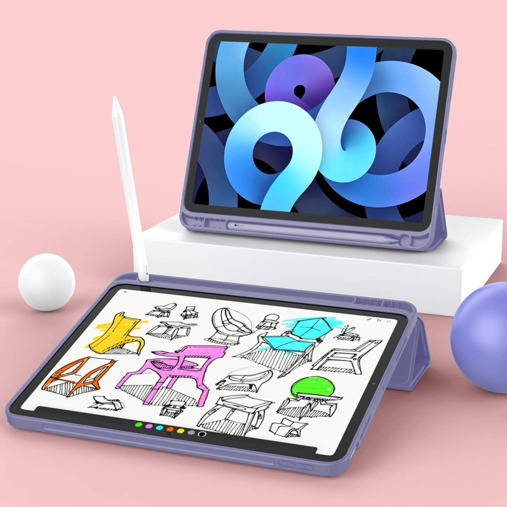 Чохол до планшета BeCover Tri Fold Soft TPU mount Apple Pencil Apple iPad Air 4 10.9 2020/2022 Purple (706751) - зображення 4