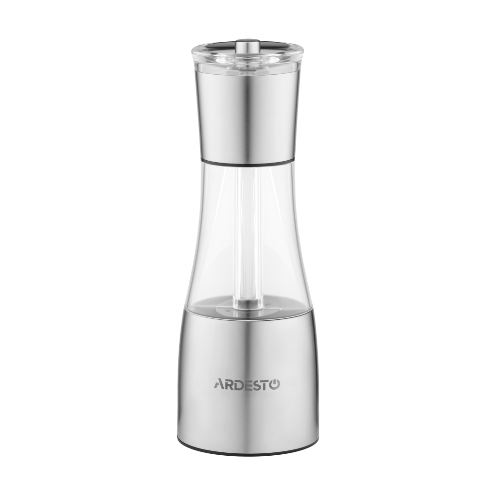 Млинок для спецій Ardesto Gemini, 140мл, акрил, нержавіюча сталь, прозорий (AR1419SS) - зображення 3