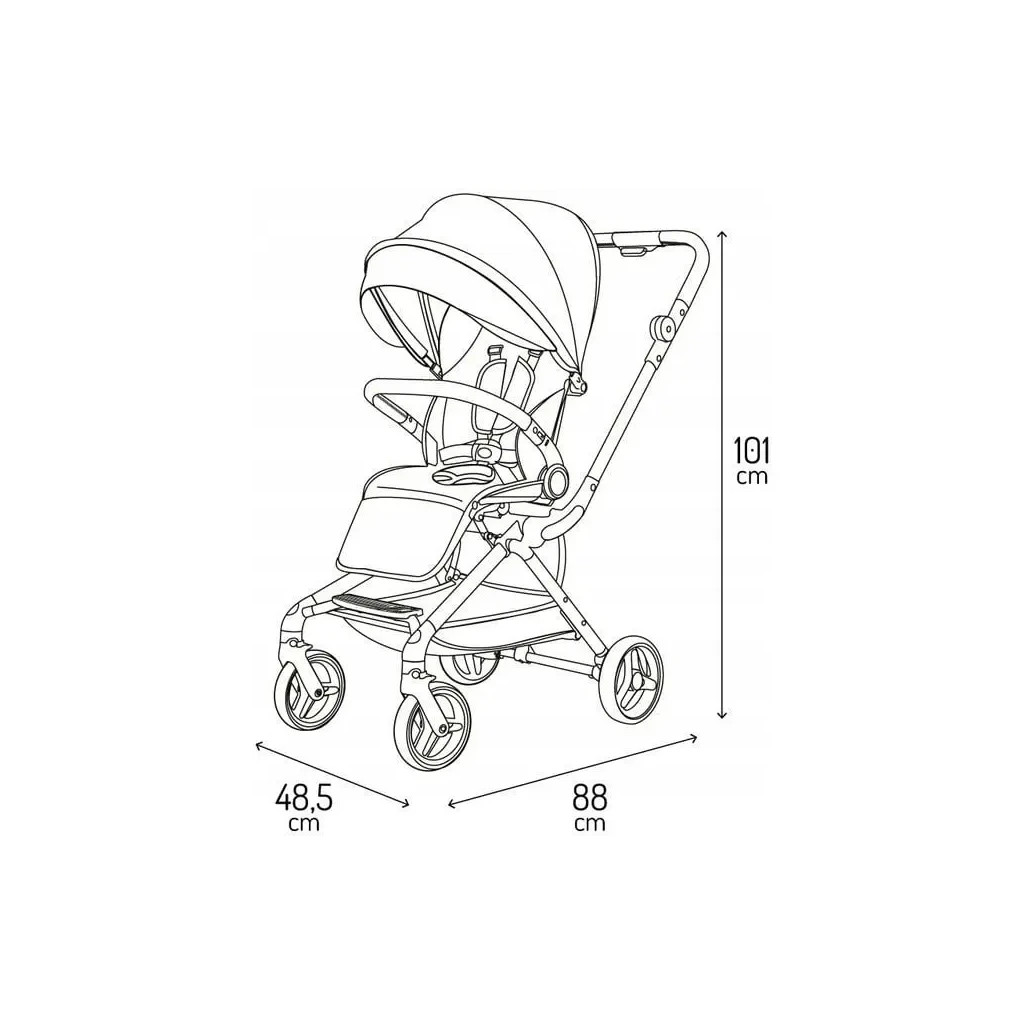 Коляска MoMi Adelle, чорна з червоним (WOSP00035) - зображення 10