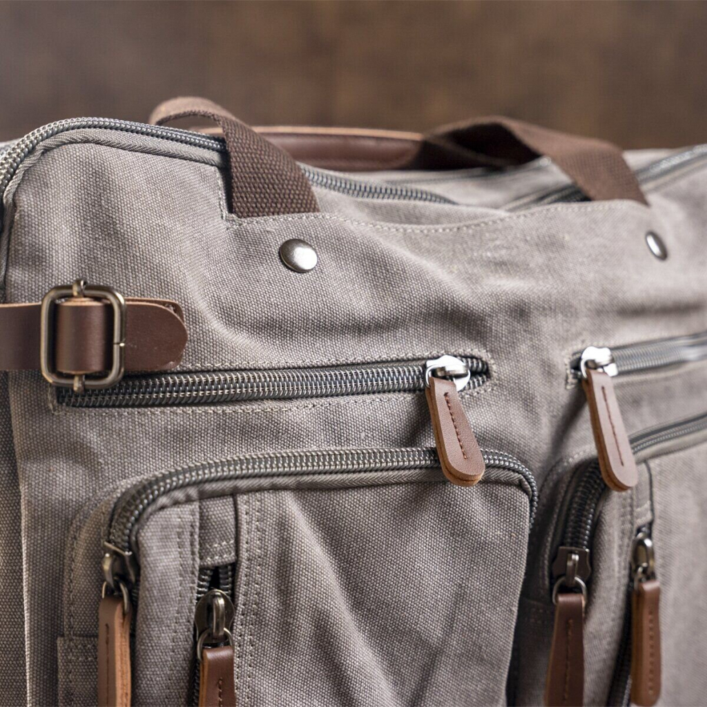 Сумка Vintage Трансформер текстильна велика Сіра (20151) - зображення 9