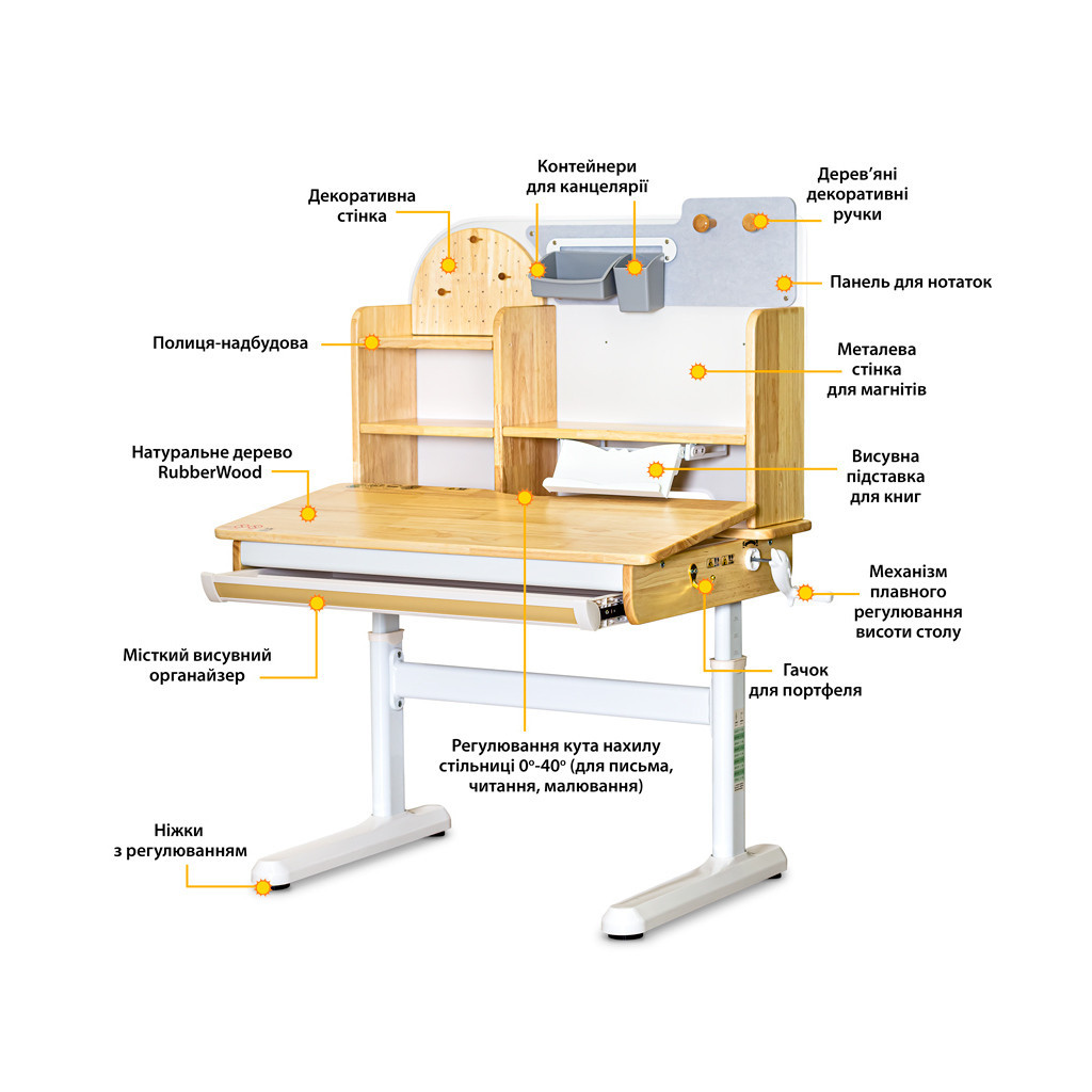 Парта Mealux Timberdesk (BD-685 Wood S) - зображення 2