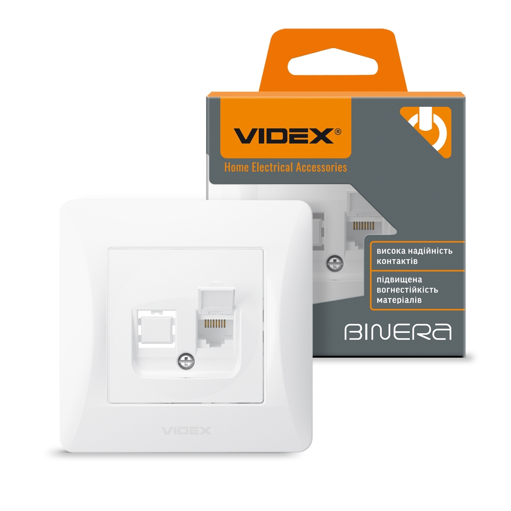 Комп'ютерна розетка Videx BINERA CAT6 (VF-BNSK1PC6-W) - изображение 4