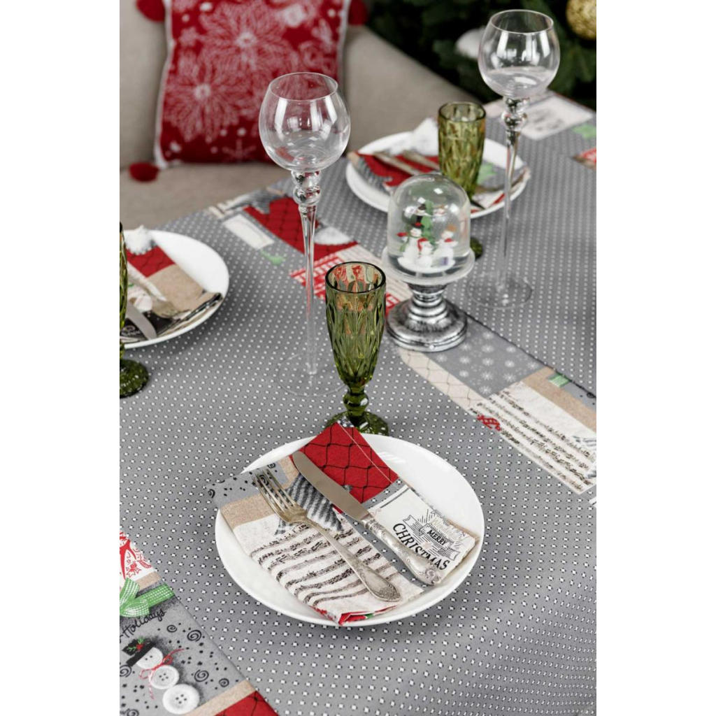 Доріжка на стіл Прованс Merry Christmas сіра 40x140 см (031480) - зображення 4