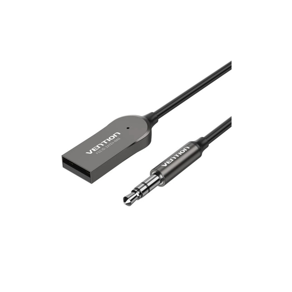 FM модулятор Vention AUX TRS 3.5мм USB Bluetooth 5.0 Coiled Cable 1.5M Gray Zinc (NAGHG) - изображение 2