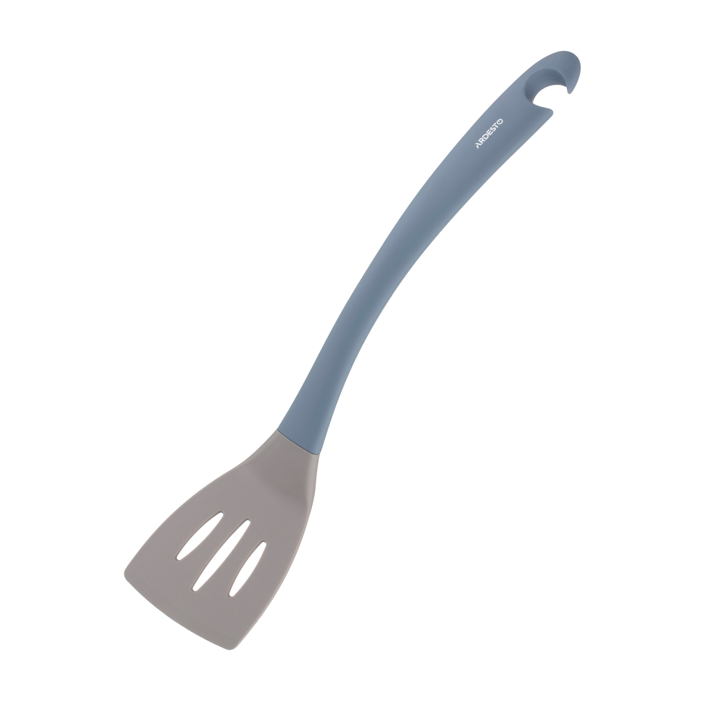 Лопатка кухонна Ardesto Gemini з прорізами 35 см сіро-синій (AR2178B) - зображення 1
