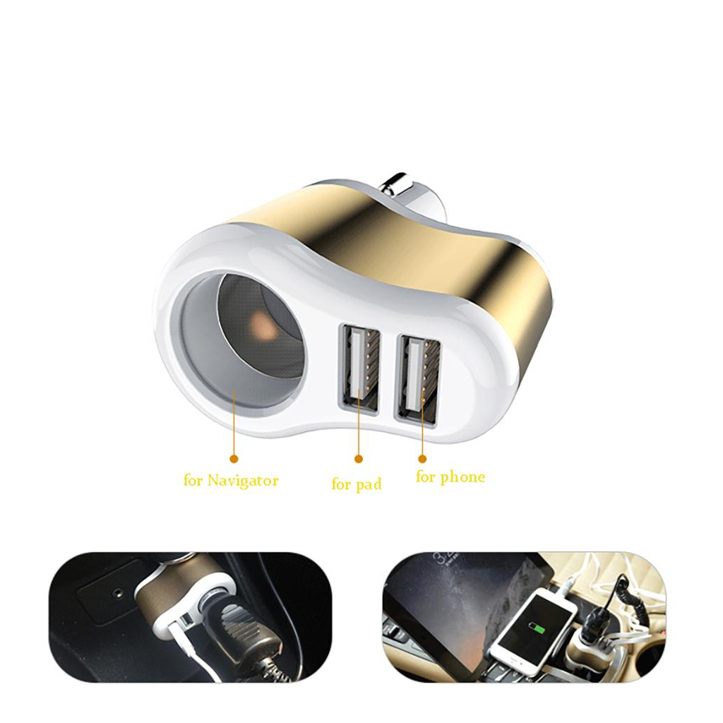 Зарядний пристрій XoKo CC-303 2 USB 2.1A Gold / White (CC-303-GDWH) - зображення 3