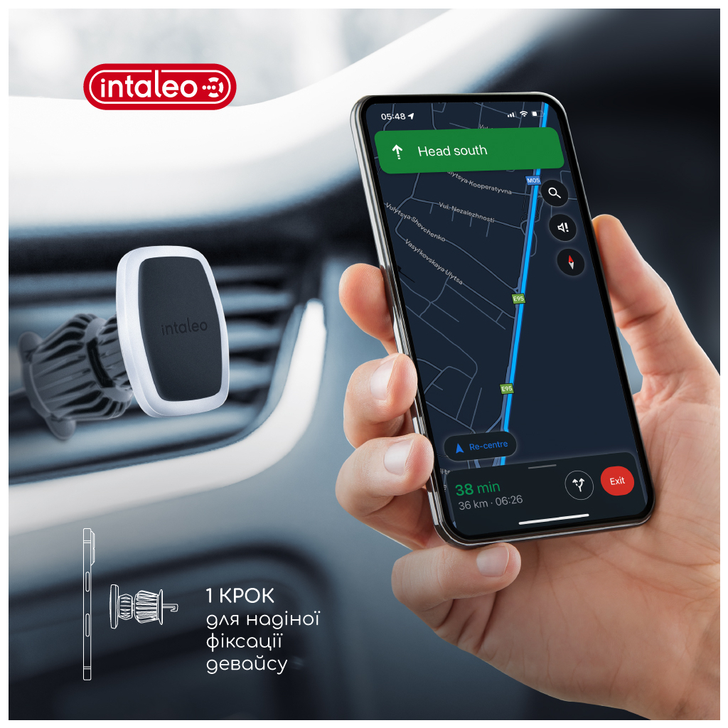 Універсальний автотримач Intaleo CM05GG 6xN52 Silver (1283126576041) - зображення 6