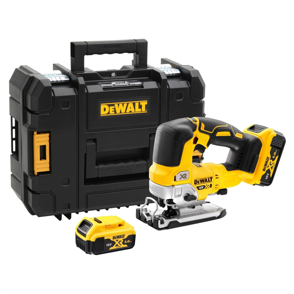 Електролобзик DeWALT 18В XR Li-lon, безщітковий, 2x5Ah, ЗП, кейс TSTAK (DCS334P2) - изображение 1
