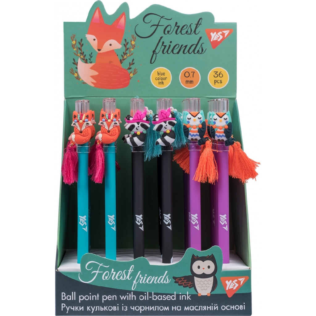Ручка кулькова Yes Forest Friends 0,7 мм синя (412073) - зображення 5